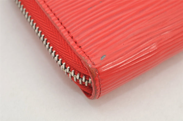 Authentic Louis Vuitton Epi Portefeuille Clemence Long Wallet M60913 Red 2664K