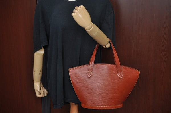 Authentic Louis Vuitton Epi Saint Jacques Hand Bag Brown M52273 LV 2665J