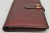Authentic HERMES Bearn Classic Leather Long Wallet Purse Bordeaux Red 2665K