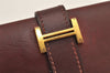 Authentic HERMES Bearn Classic Leather Long Wallet Purse Bordeaux Red 2665K