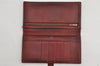 Authentic HERMES Bearn Classic Leather Long Wallet Purse Bordeaux Red 2665K