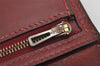 Authentic HERMES Bearn Classic Leather Long Wallet Purse Bordeaux Red 2665K