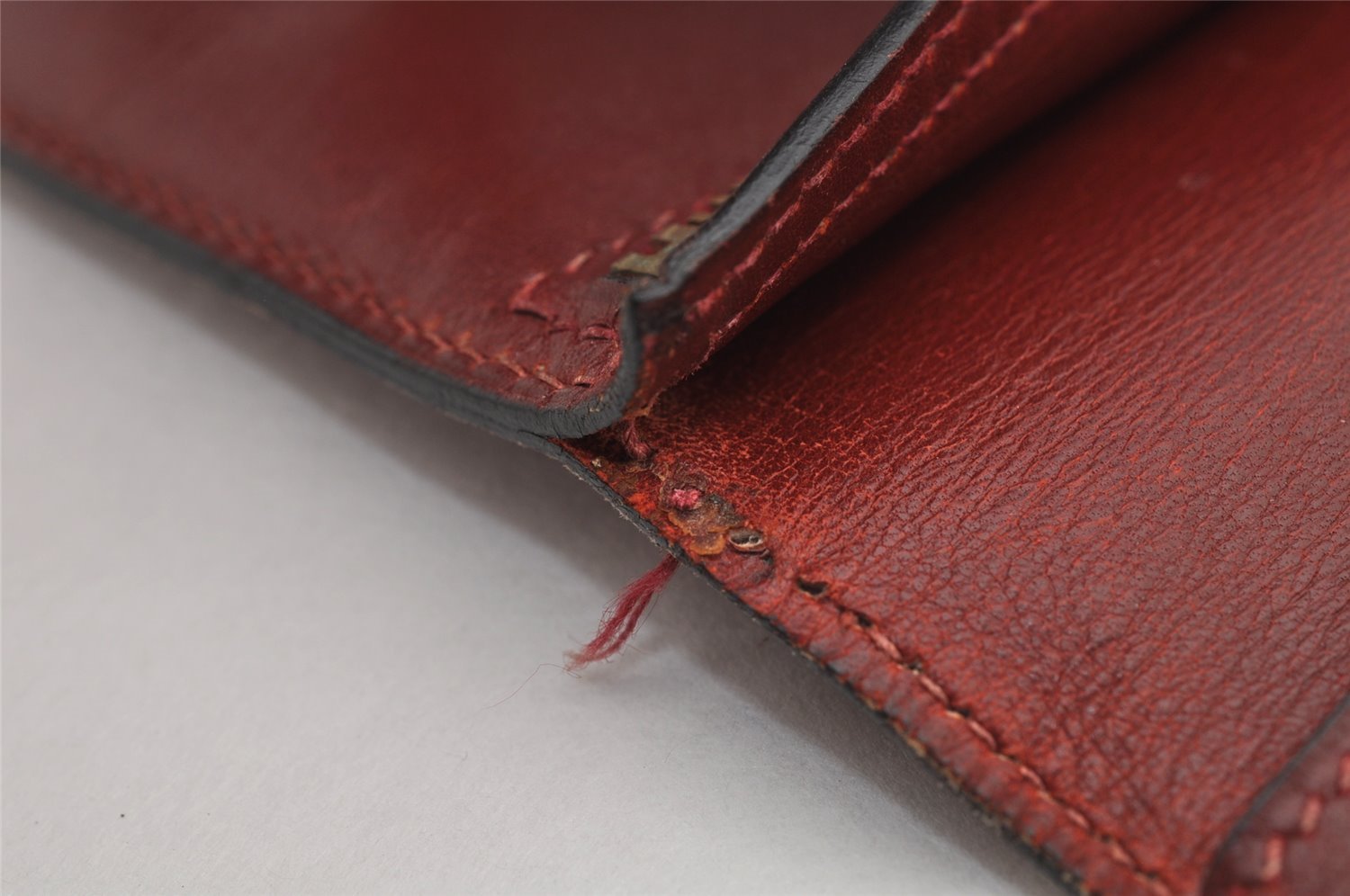 Authentic HERMES Bearn Classic Leather Long Wallet Purse Bordeaux Red 2665K