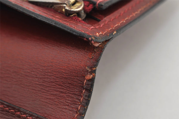 Authentic HERMES Bearn Classic Leather Long Wallet Purse Bordeaux Red 2665K