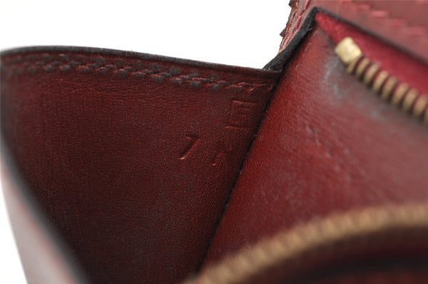 Authentic HERMES Bearn Classic Leather Long Wallet Purse Bordeaux Red 2665K