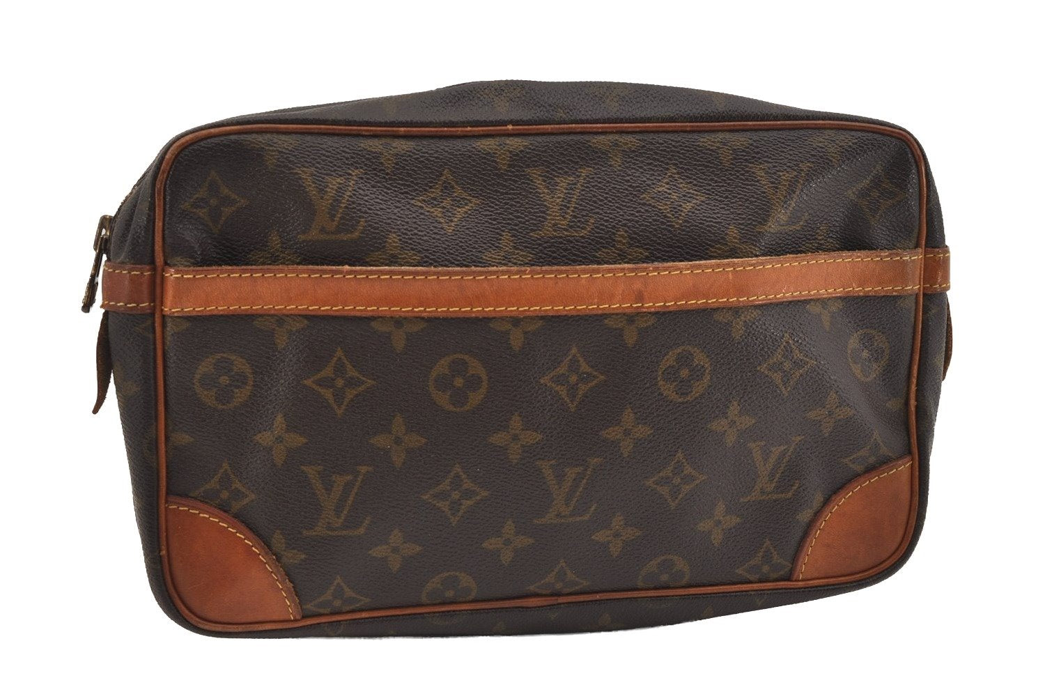 Authentic Louis Vuitton Monogram Compiegne 28 Clutch Hand Bag M51845 LV 2666J