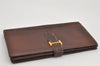 Authentic HERMES Bearn Soufflet Leather Long Wallet Purse Brown 2666K