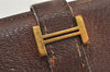 Authentic HERMES Bearn Soufflet Leather Long Wallet Purse Brown 2666K