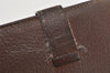 Authentic HERMES Bearn Soufflet Leather Long Wallet Purse Brown 2666K