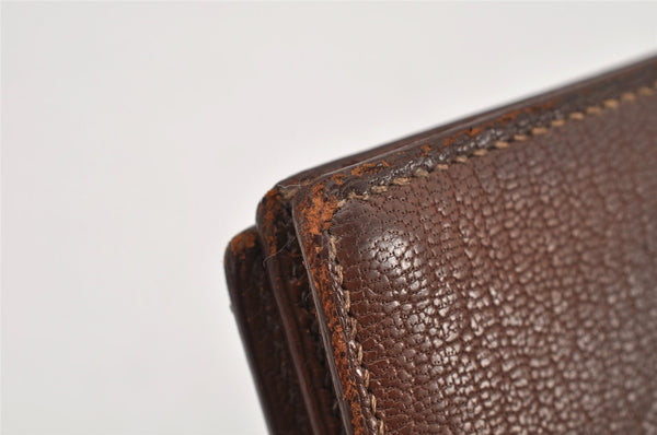 Authentic HERMES Bearn Soufflet Leather Long Wallet Purse Brown 2666K