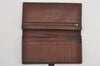 Authentic HERMES Bearn Soufflet Leather Long Wallet Purse Brown 2666K