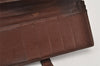 Authentic HERMES Bearn Soufflet Leather Long Wallet Purse Brown 2666K