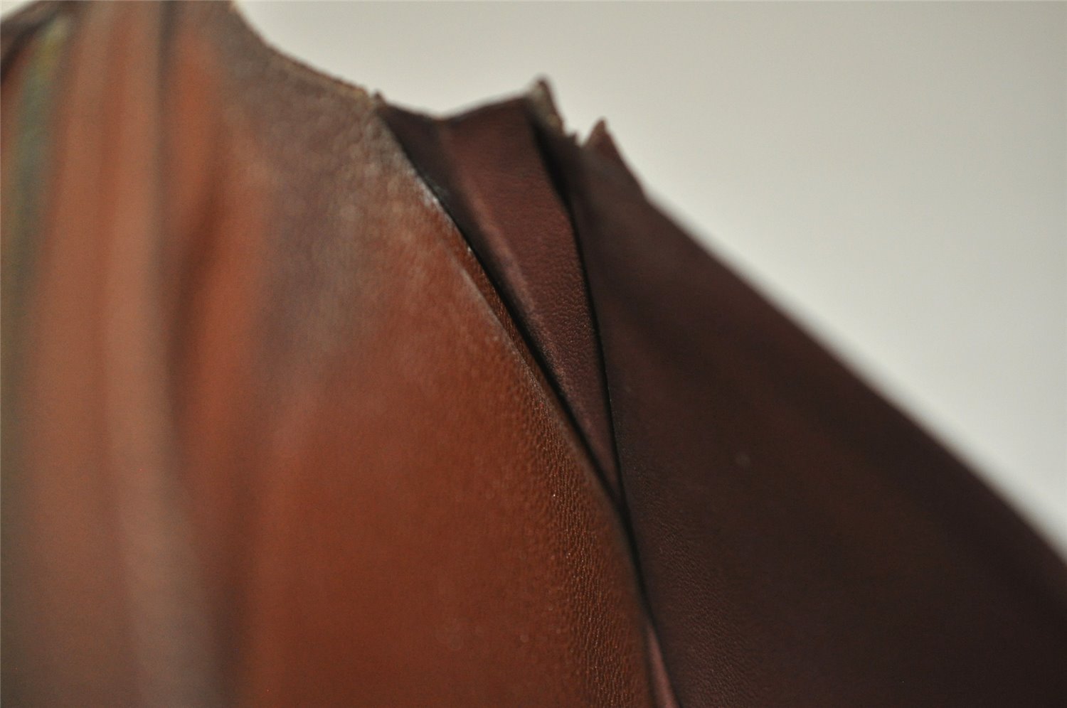 Authentic HERMES Bearn Soufflet Leather Long Wallet Purse Brown 2666K