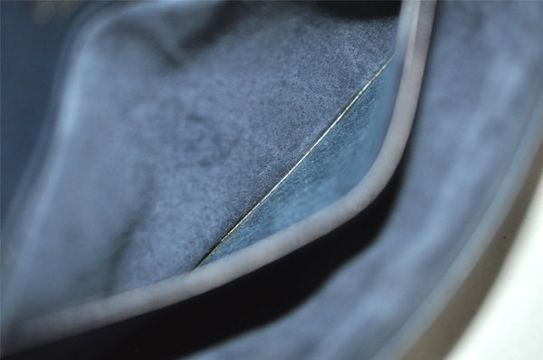 Authentic GUCCI Blondie Vintage Clutch Hand Bag Purse Leather Navy Blue 2667I