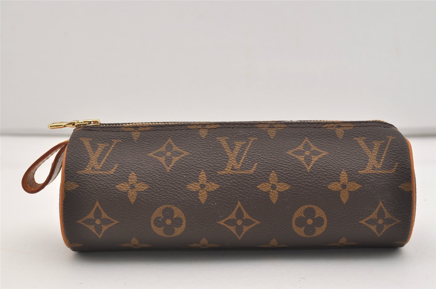 Authentic Louis Vuitton Monogram Trousse Ronde Pen Case Pouch M47630 Junk 2667J