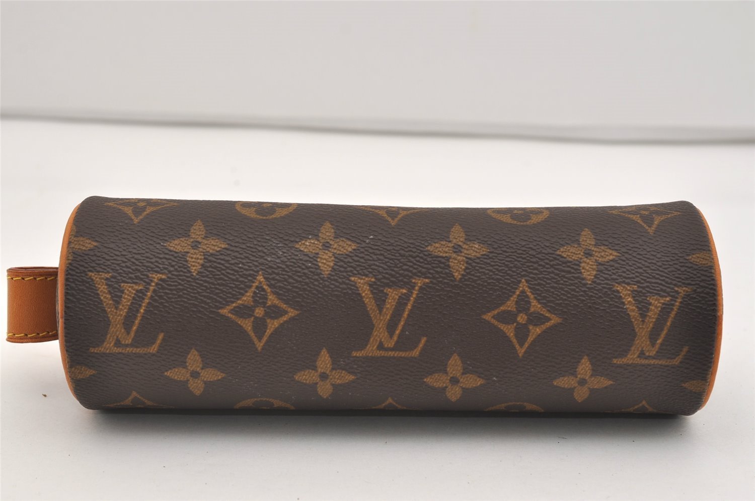 Authentic Louis Vuitton Monogram Trousse Ronde Pen Case Pouch M47630 Junk 2667J