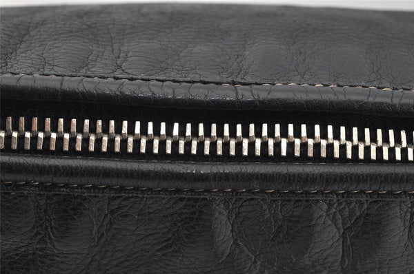 Authentic GUCCI Hysteria Vintage Shoulder Cross Body Bag Leather Black 2668I