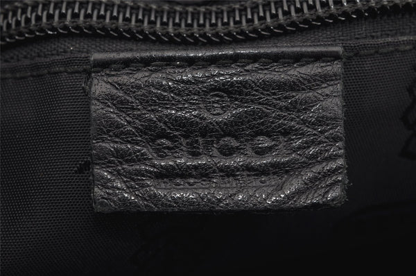 Authentic GUCCI Hysteria Vintage Shoulder Cross Body Bag Leather Black 2668I