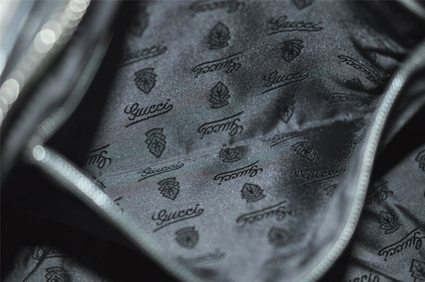 Authentic GUCCI Hysteria Vintage Shoulder Cross Body Bag Leather Black 2668I