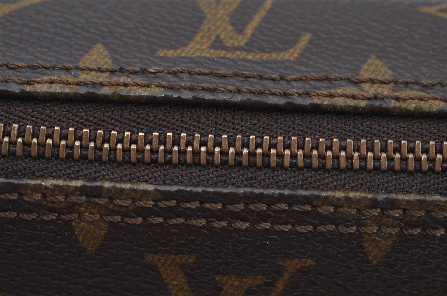 Auth Louis Vuitton Monogram Trousse Ronde Pouch M47626 Old Model Junk 2668J