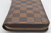 Authentic Louis Vuitton Damier Zippy Long Wallet Purse N60015 LV 2671K