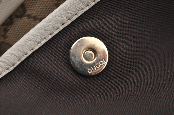 Authentic GUCCI New Britt Shoulder Tote Bag GG Canvas Leather 169946 Brown 2672I