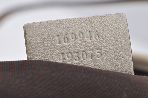 Authentic GUCCI New Britt Shoulder Tote Bag GG Canvas Leather 169946 Brown 2672I