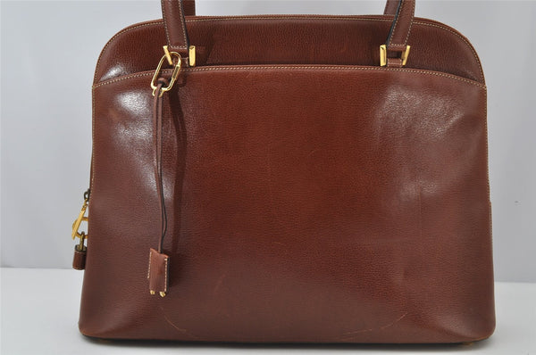 Authentic Salvatore Ferragamo Vintage Leather Shoulder Tote Bag Brown SF 2672J