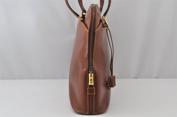 Authentic Salvatore Ferragamo Vintage Leather Shoulder Tote Bag Brown SF 2672J