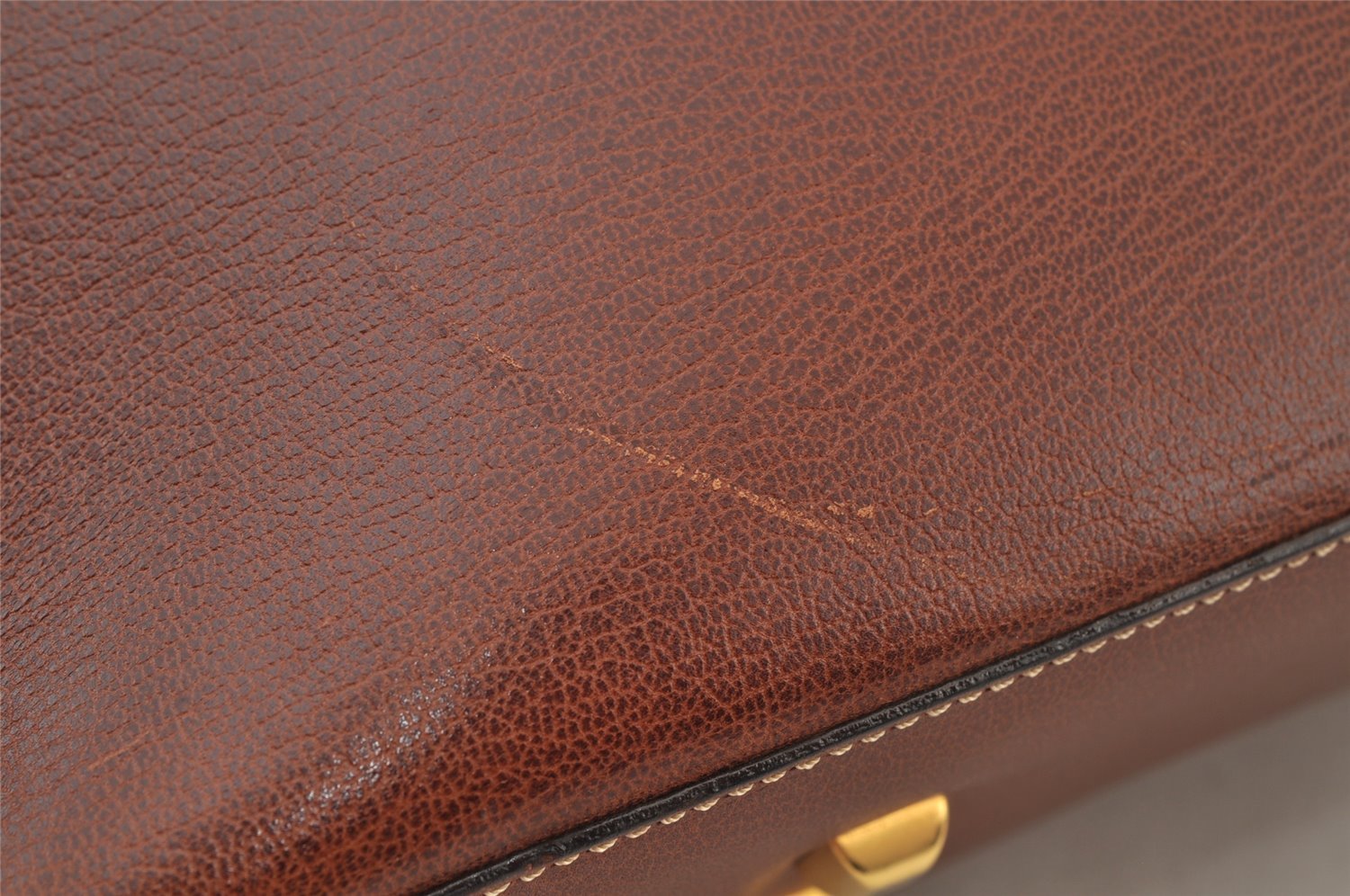Authentic Salvatore Ferragamo Vintage Leather Shoulder Tote Bag Brown SF 2672J
