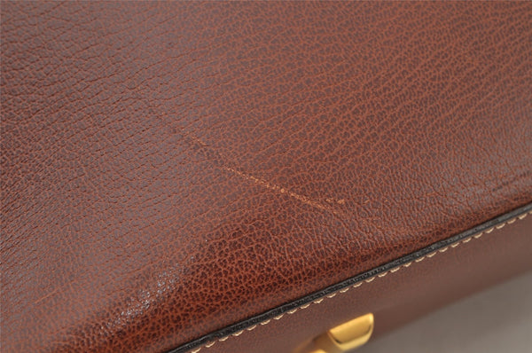 Authentic Salvatore Ferragamo Vintage Leather Shoulder Tote Bag Brown SF 2672J