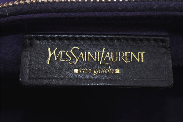 Authentic YVES SAINT LAURENT Muse Two Hand Bag Leather 197149 Purple 2674I