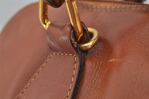 Authentic GUCCI Bamboo 2Way Shoulder Hand Bag Purse Leather Brown Junk 2674J