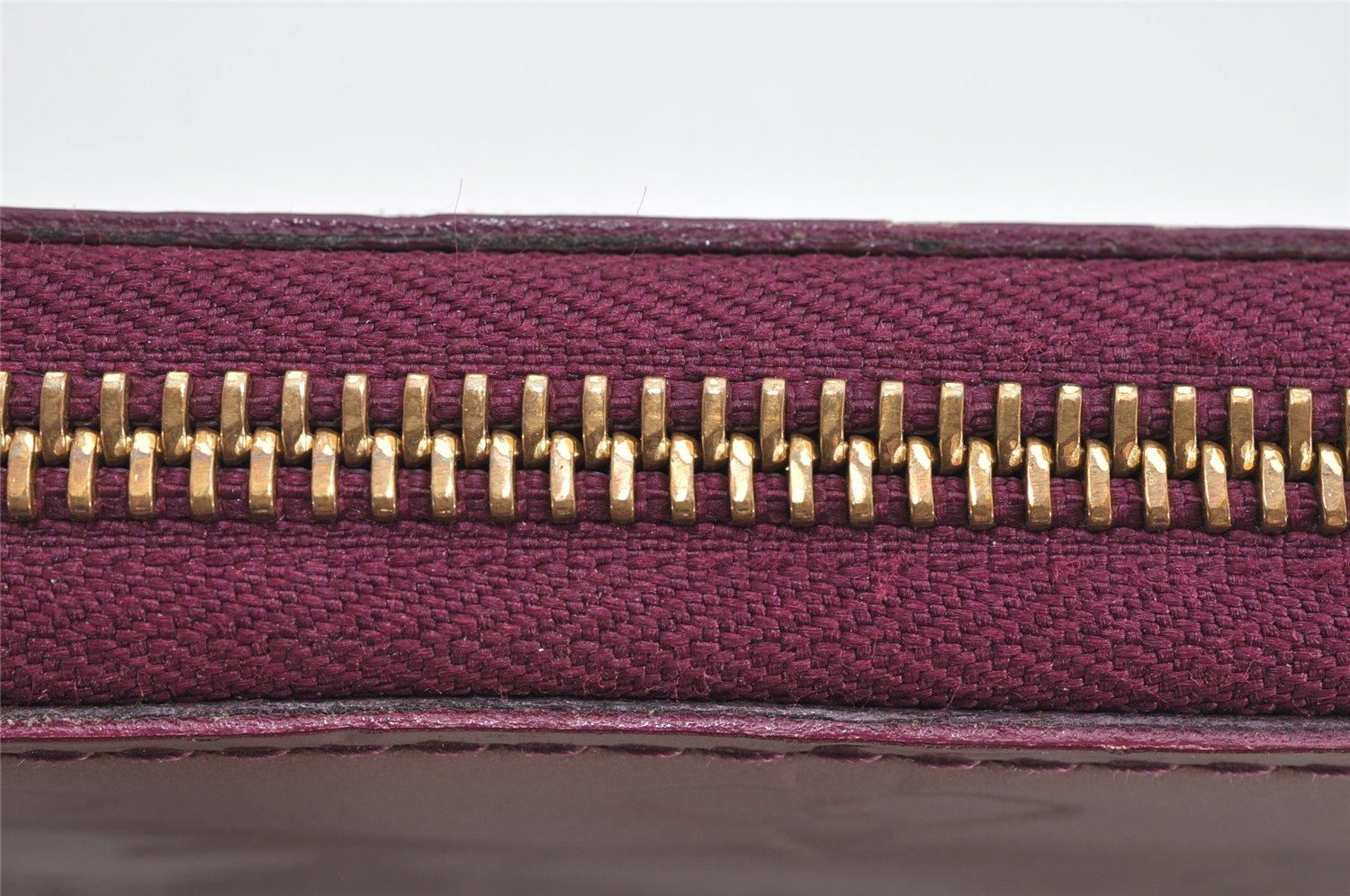 Authentic Louis Vuitton Vernis Zippy Wallet Long Purse Wine Red M91536 LV 2674K