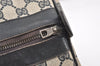 Authentic GUCCI Sherry Line Hand Boston Bag GG PVC Leather Navy Blue 2675J
