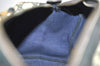 Authentic GUCCI Sherry Line Hand Boston Bag GG PVC Leather Navy Blue 2675J