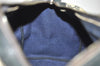 Authentic GUCCI Sherry Line Hand Boston Bag GG PVC Leather Navy Blue 2675J