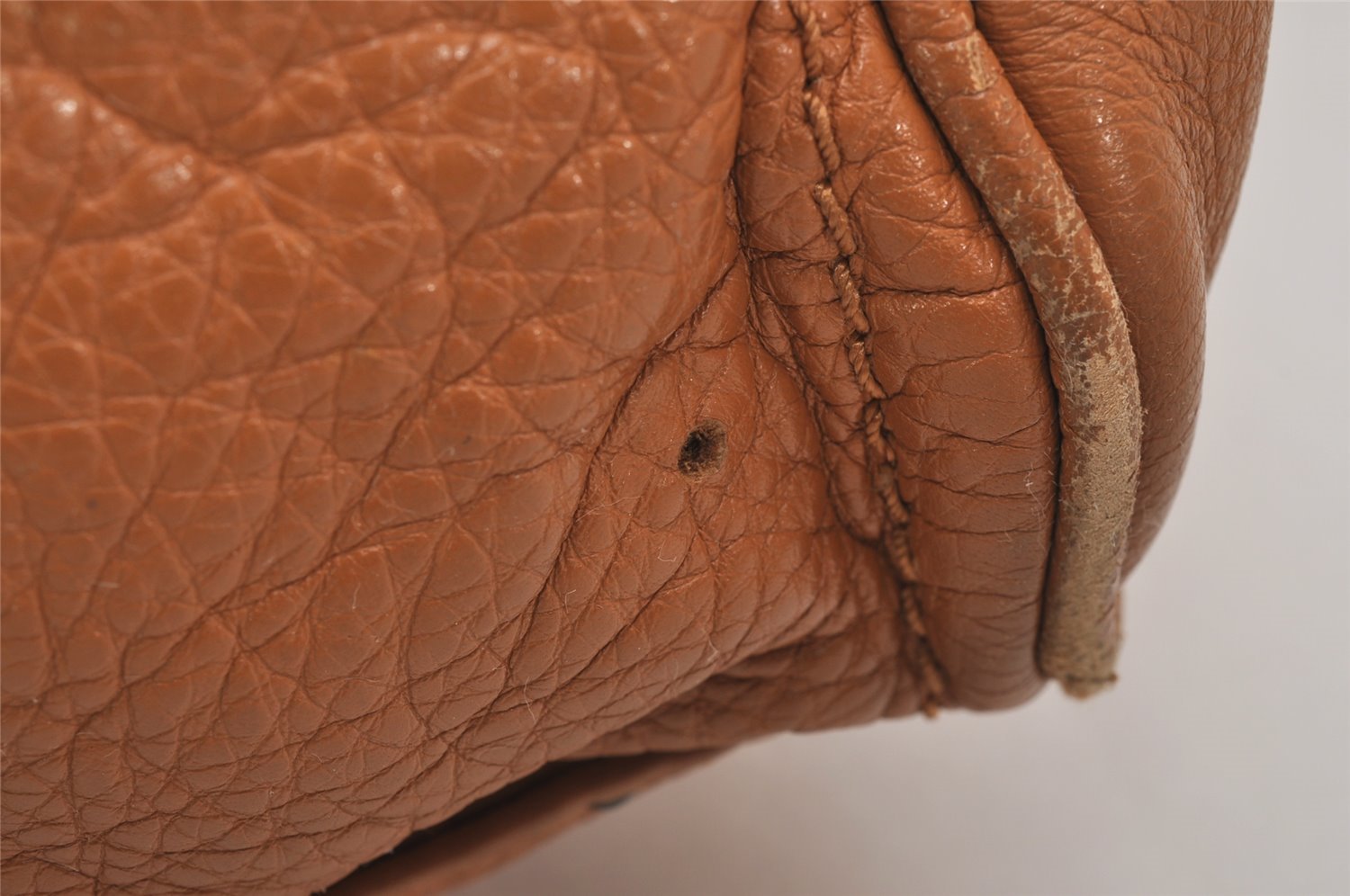 Authentic Chloe Vintage Paddington Leather Shoulder Hand Bag Brown 2676J