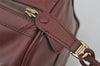 Authentic Cartier Must de Cartier Boston Hand Bag Leather Bordeaux Red 2681J