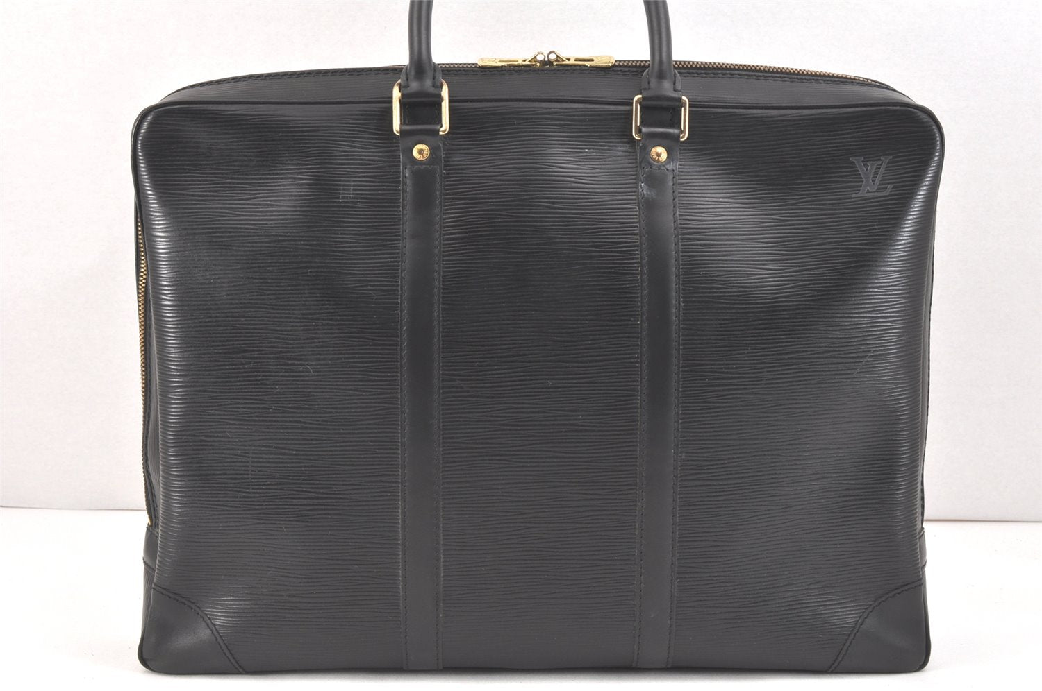 Authentic Louis Vuitton Epi Porte Documents Voyage Briefcase M59162 Black 2681K