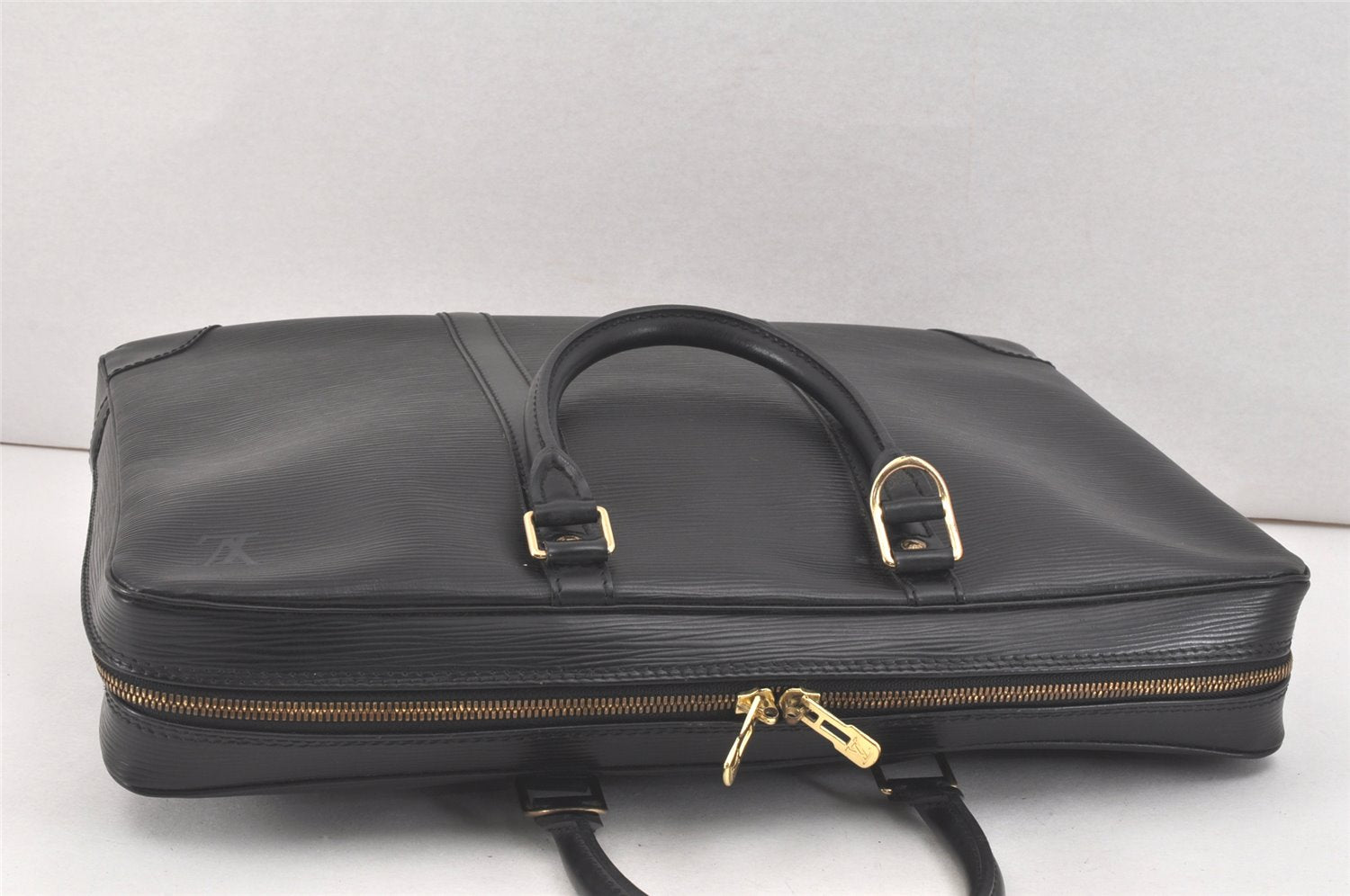 Authentic Louis Vuitton Epi Porte Documents Voyage Briefcase M59162 Black 2681K