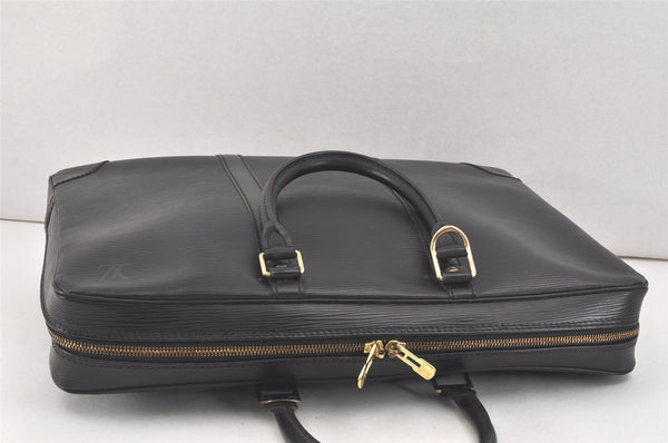 Authentic Louis Vuitton Epi Porte Documents Voyage Briefcase M59162 Black 2681K