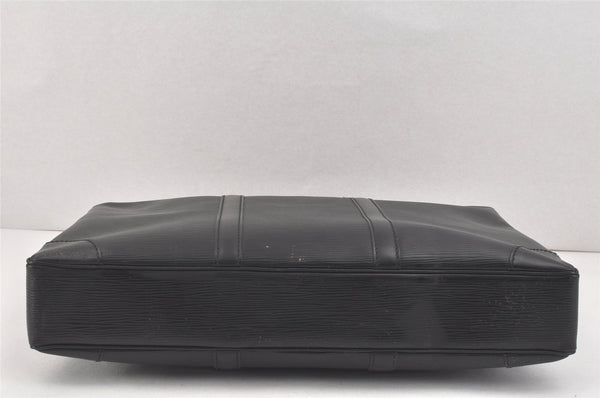 Authentic Louis Vuitton Epi Porte Documents Voyage Briefcase M59162 Black 2681K