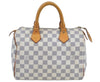 Authentic Louis Vuitton Damier Azur Speedy25 Hand Boston Bag N41534 LV 2682J