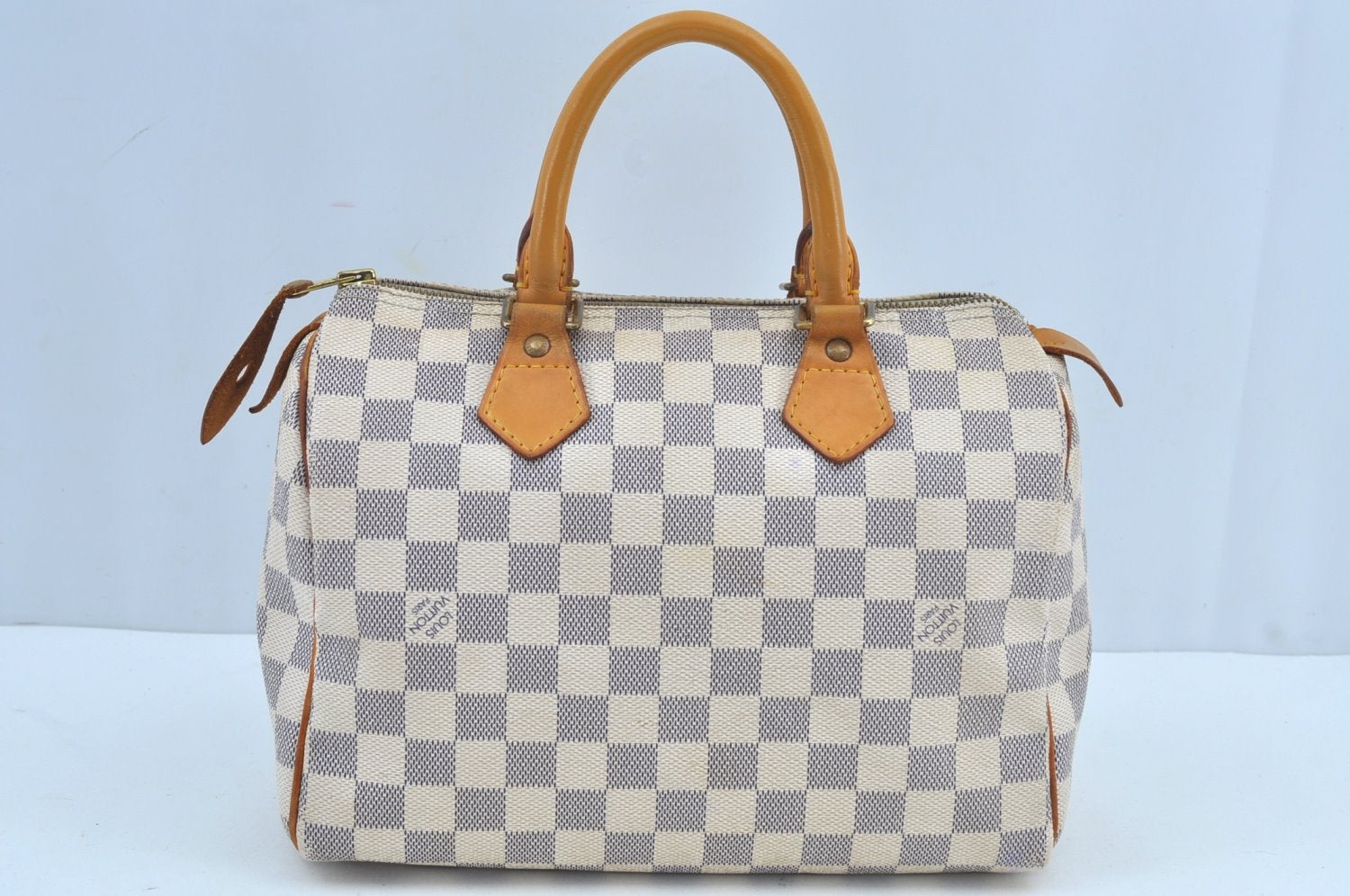 Authentic Louis Vuitton Damier Azur Speedy25 Hand Boston Bag N41534 LV 2682J