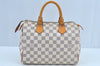 Authentic Louis Vuitton Damier Azur Speedy25 Hand Boston Bag N41534 LV 2682J