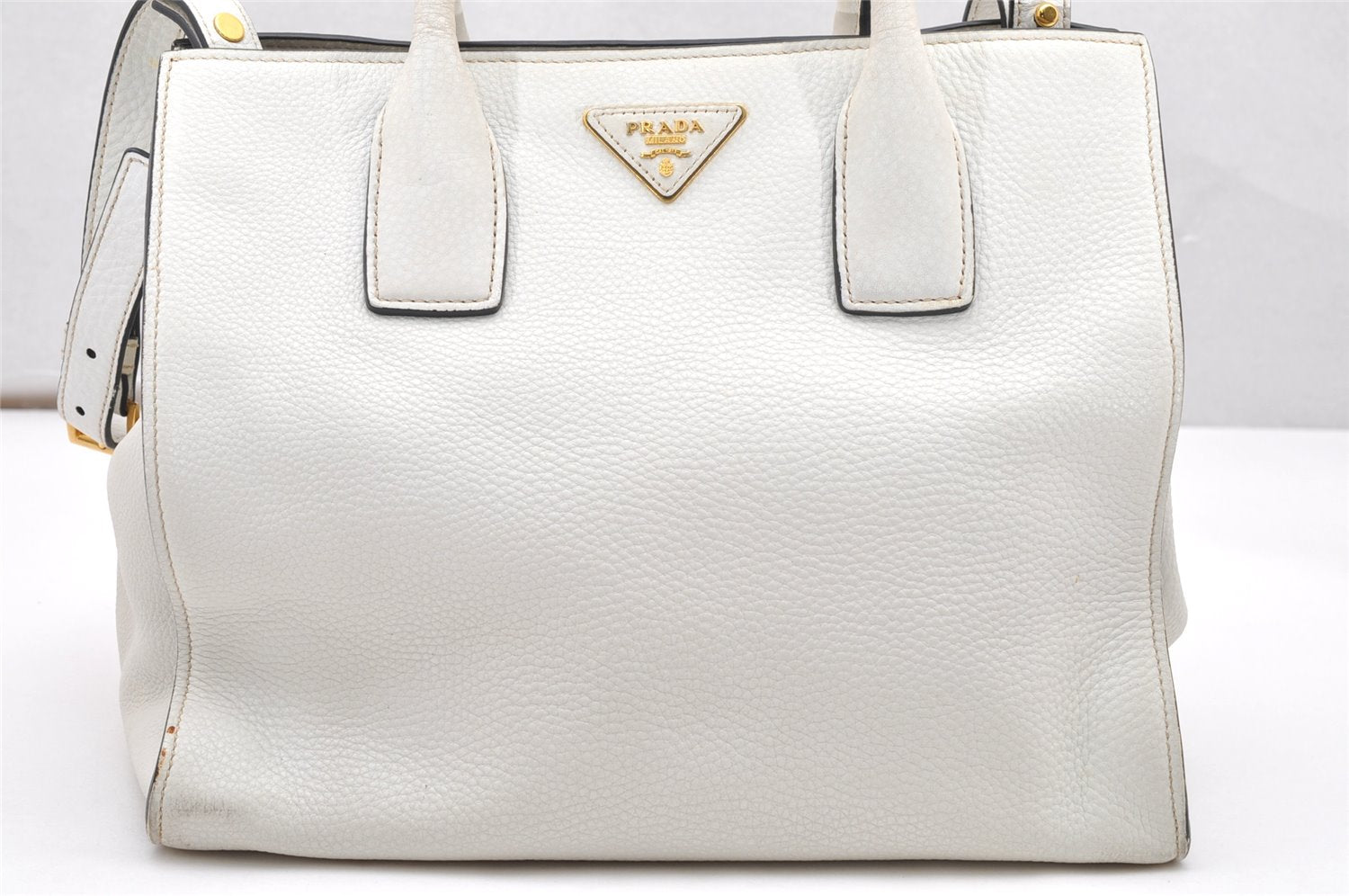 Authentic PRADA Vintage Leather 2Way Shoulder Hand Bag White 2685K