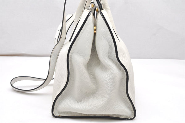 Authentic PRADA Vintage Leather 2Way Shoulder Hand Bag White 2685K