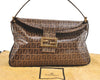 Authentic FENDI Zucchino Shoulder Hand Bag Purse PVC Leather Brown 2686K