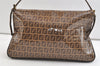 Authentic FENDI Zucchino Shoulder Hand Bag Purse PVC Leather Brown 2686K